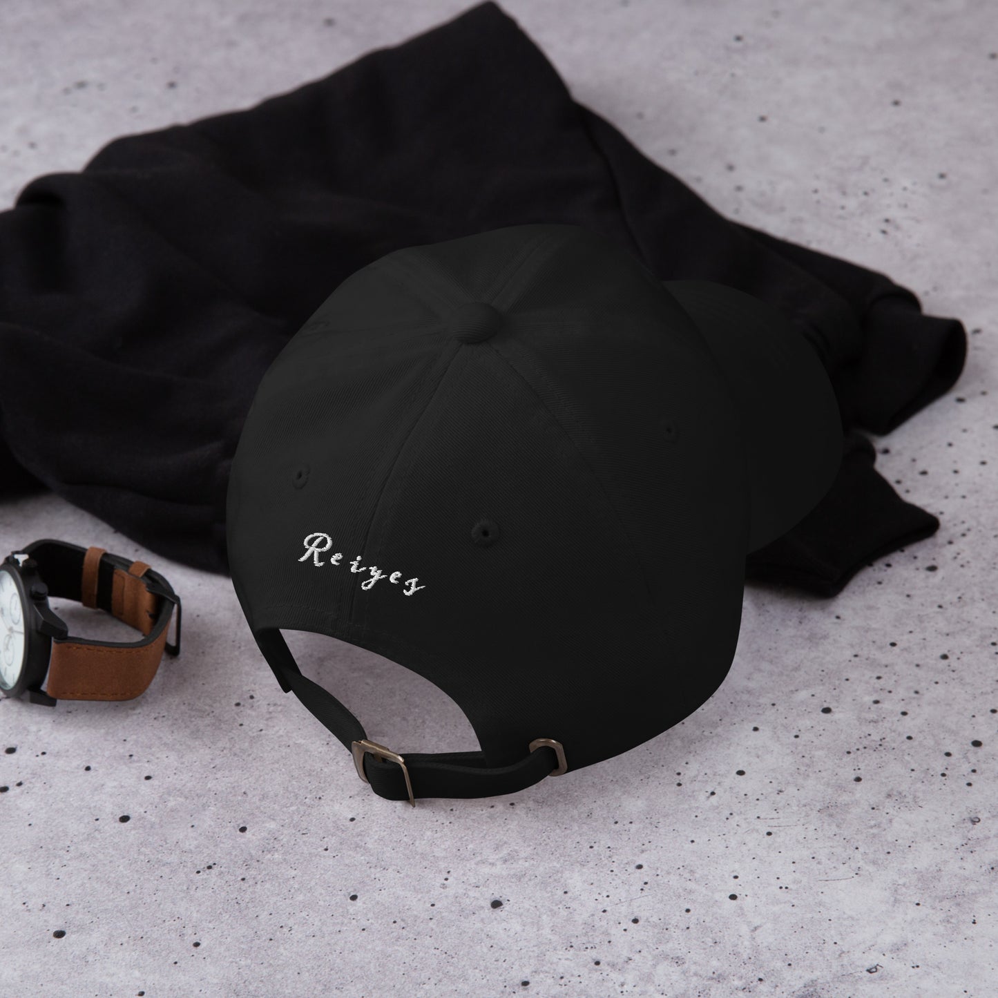 Black 6 Panel "Reiyes" Baseball Cap