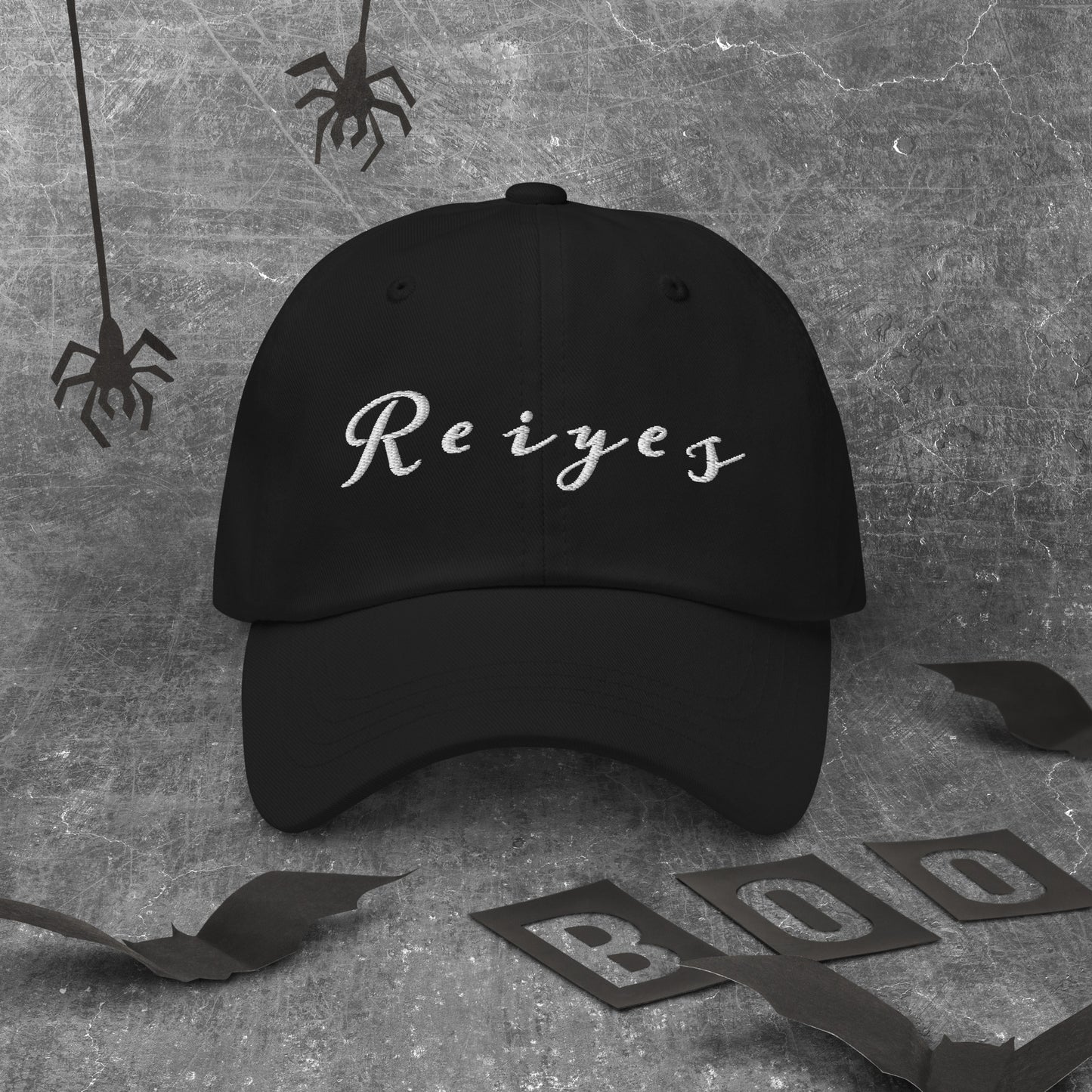 Black 6 Panel "Reiyes" Baseball Cap