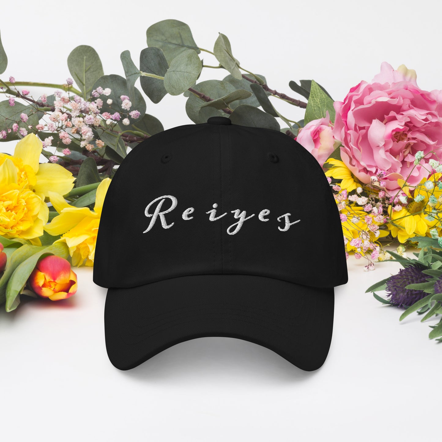 Black 6 Panel "Reiyes" Baseball Cap