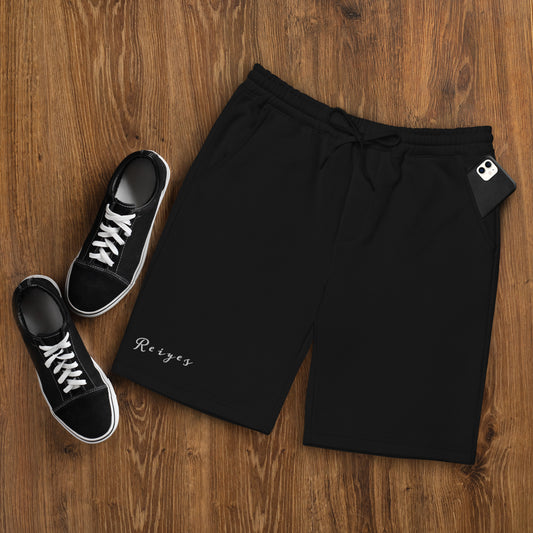 Black "Reiyes" Fleece Shorts