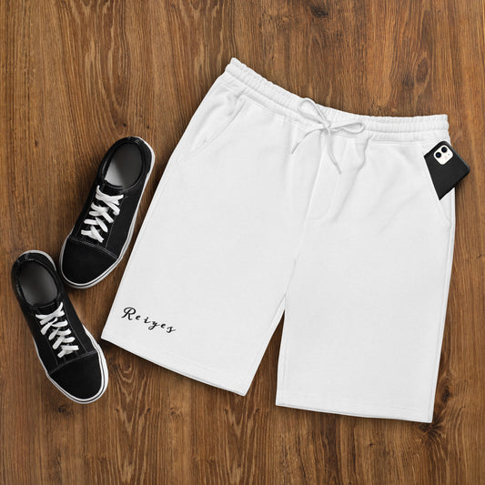 White "Reiyes" Fleece Shorts